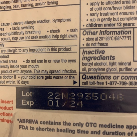 Brand new abreva for cold sores never opened or used - Picture 3 of 4